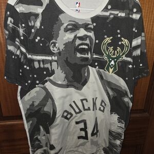 NBA Black and Gray Giannis T-Shirt